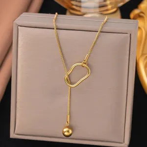 Stainless Steel Y-Drop Snake Chain Necklace 